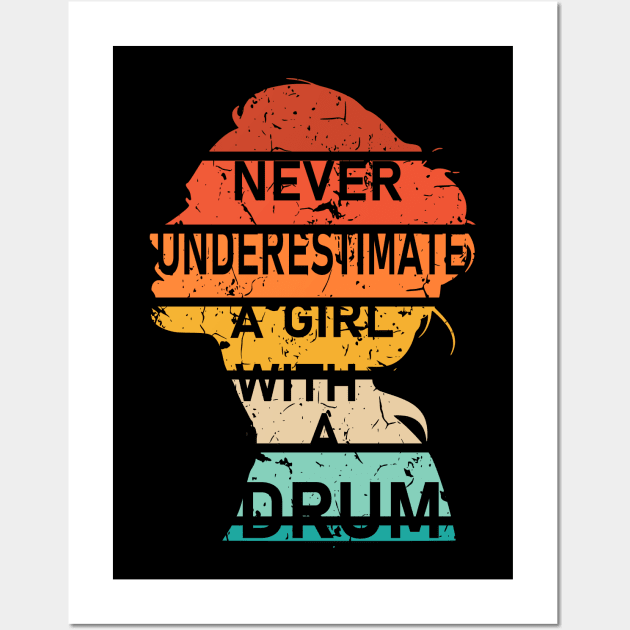 Never Underestimate a Girl with a Drum Wall Art by Geoji 